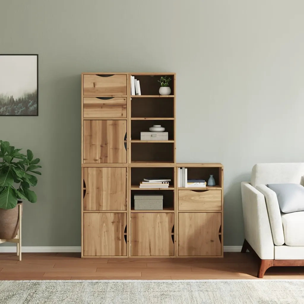 Armadietti Laterali 5 pz ODDA 40x24x79 cm Legno Massello Pino 3365364
