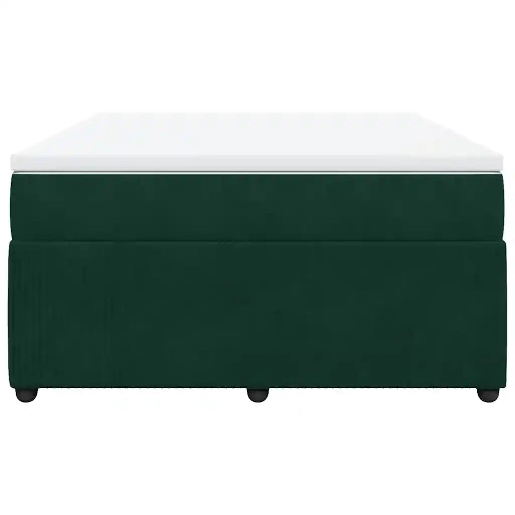 Giroletto a Molle con Materasso Verde Scuro 160x200 cm Velluto 3285653