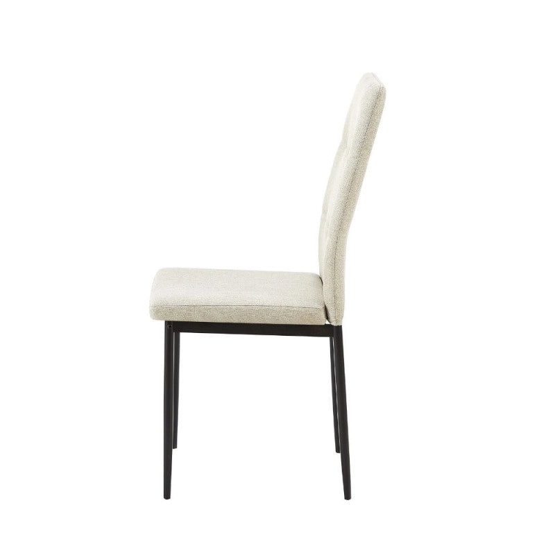 Sedia da pranzo Adara in tessuto beige set 4 pezzi