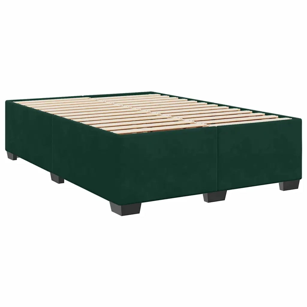 Giroletto a Molle con Materasso Verde Scuro 160x200 cm Velluto 3286357