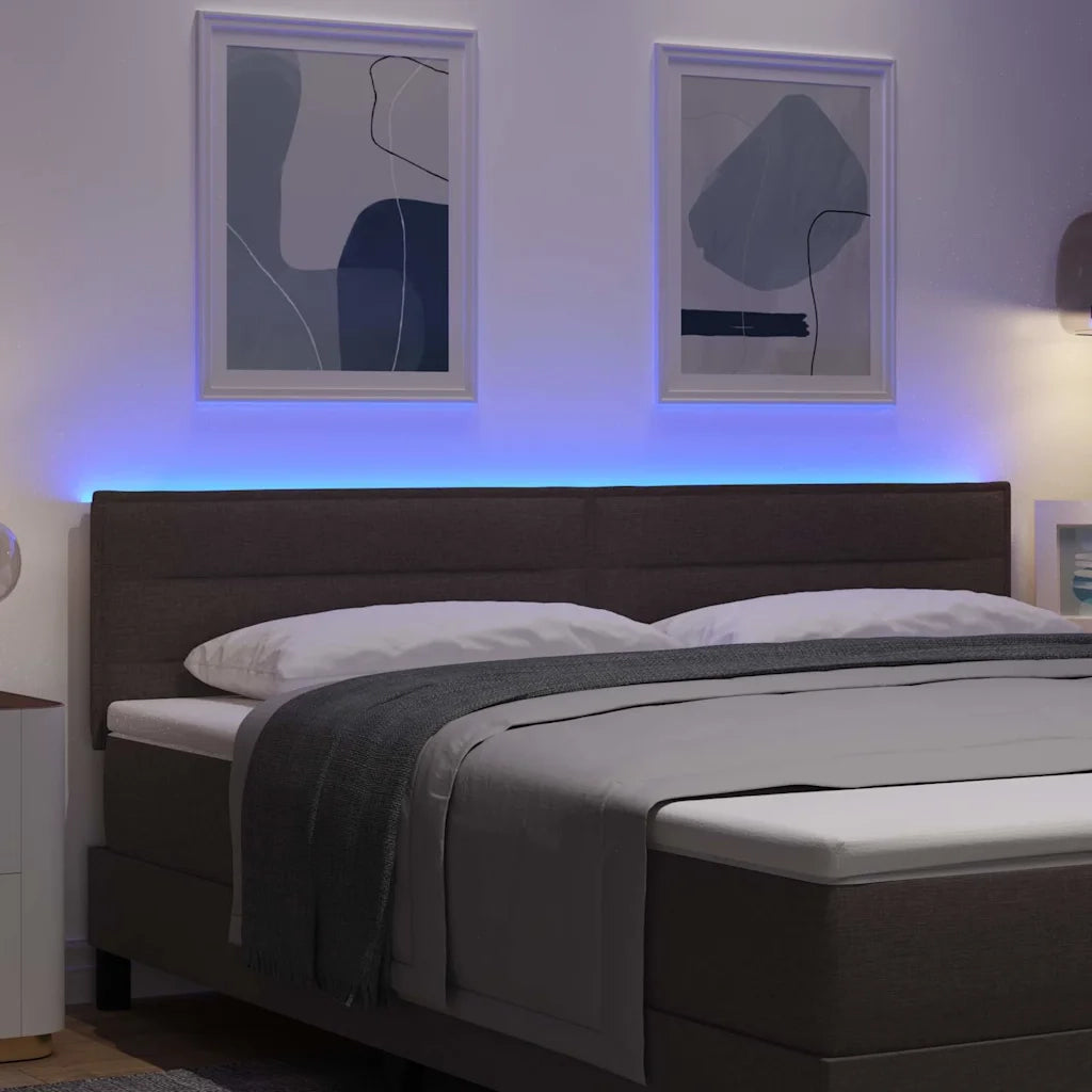 Testiera LED con strisce LED Marrone Scuro 180 cm Tessuto 3338002