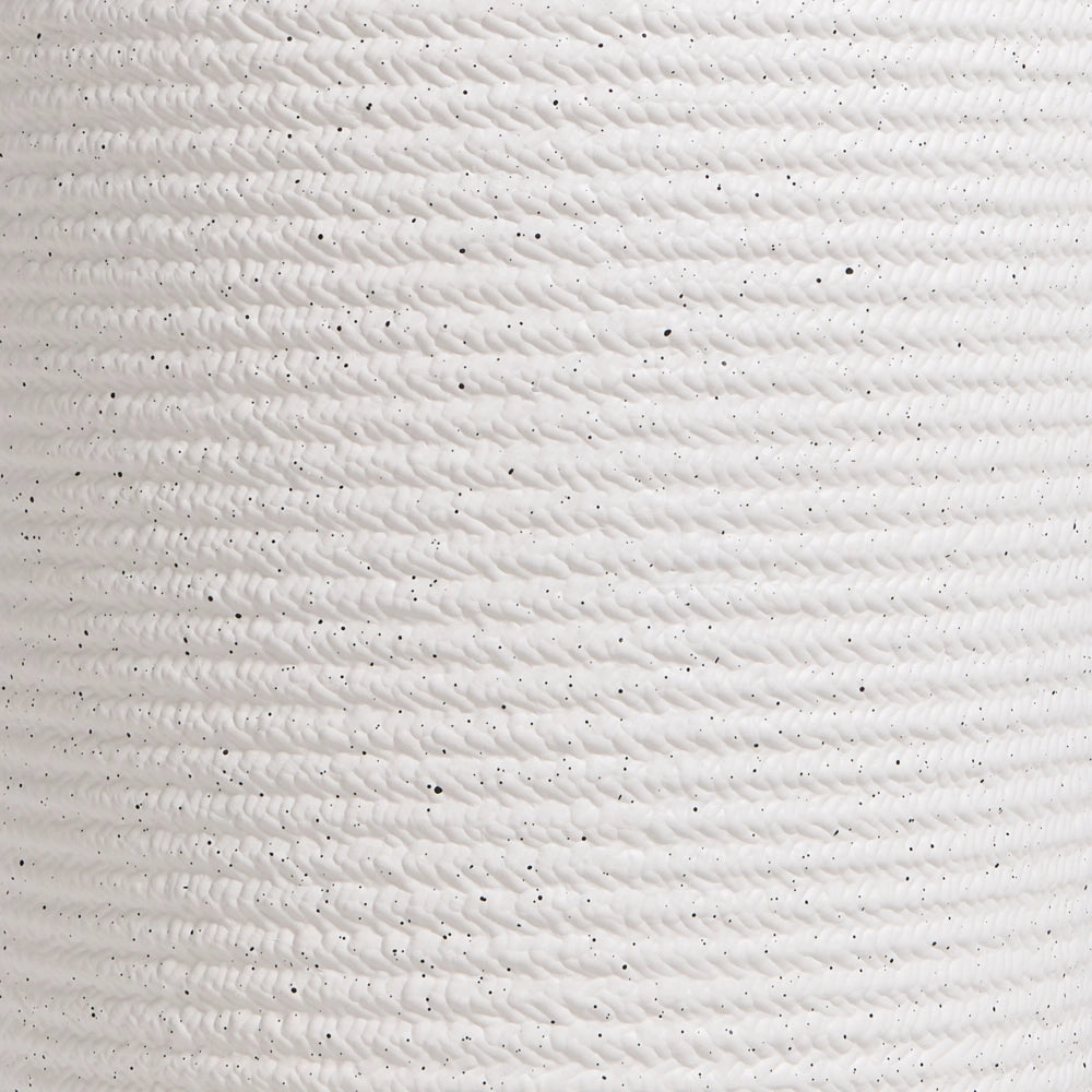 Set di 2 vasi da giardino grandi con effetto a coste per terrazzo colore bianco