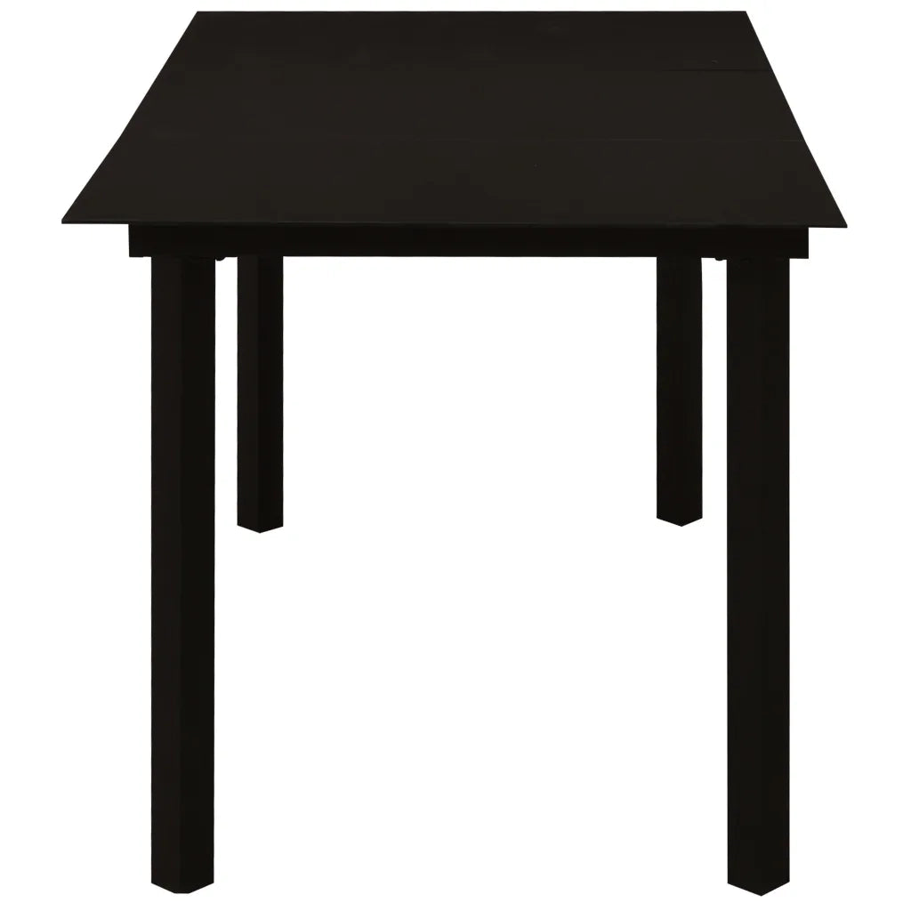 Tavolo da Giardino Nero 150x80x74 cm in Acciaio e Vetro 312162