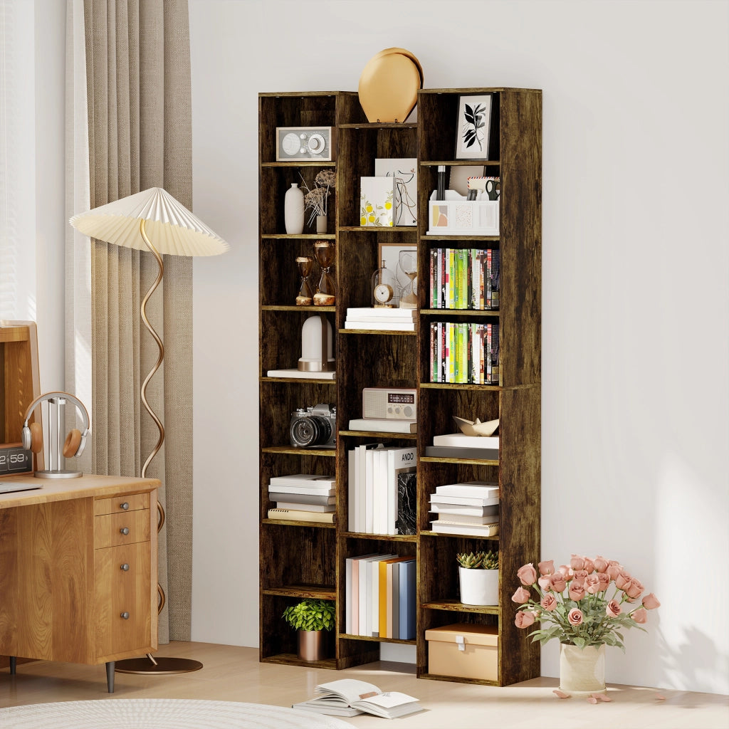 Mobile contenitore in legno ingegnerizzato con ripiani regolabili per soggiorno e ingresso