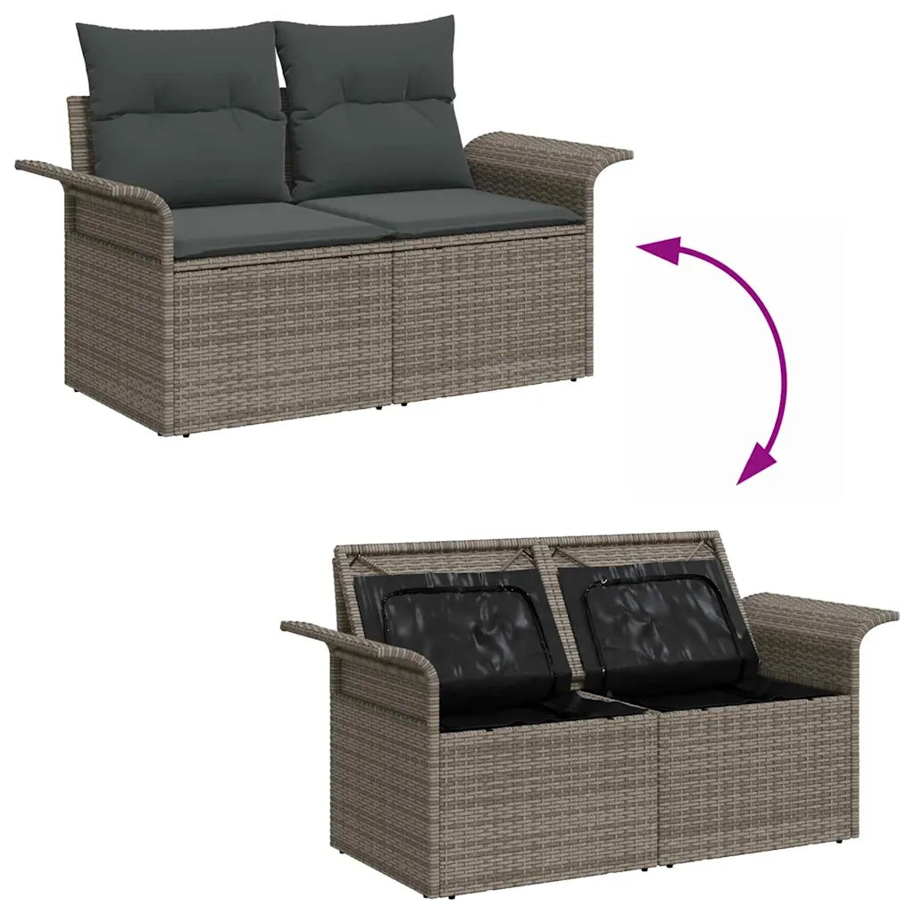 Set Divano da Giardino 10 pcs Grigio polyrattan 3356039
