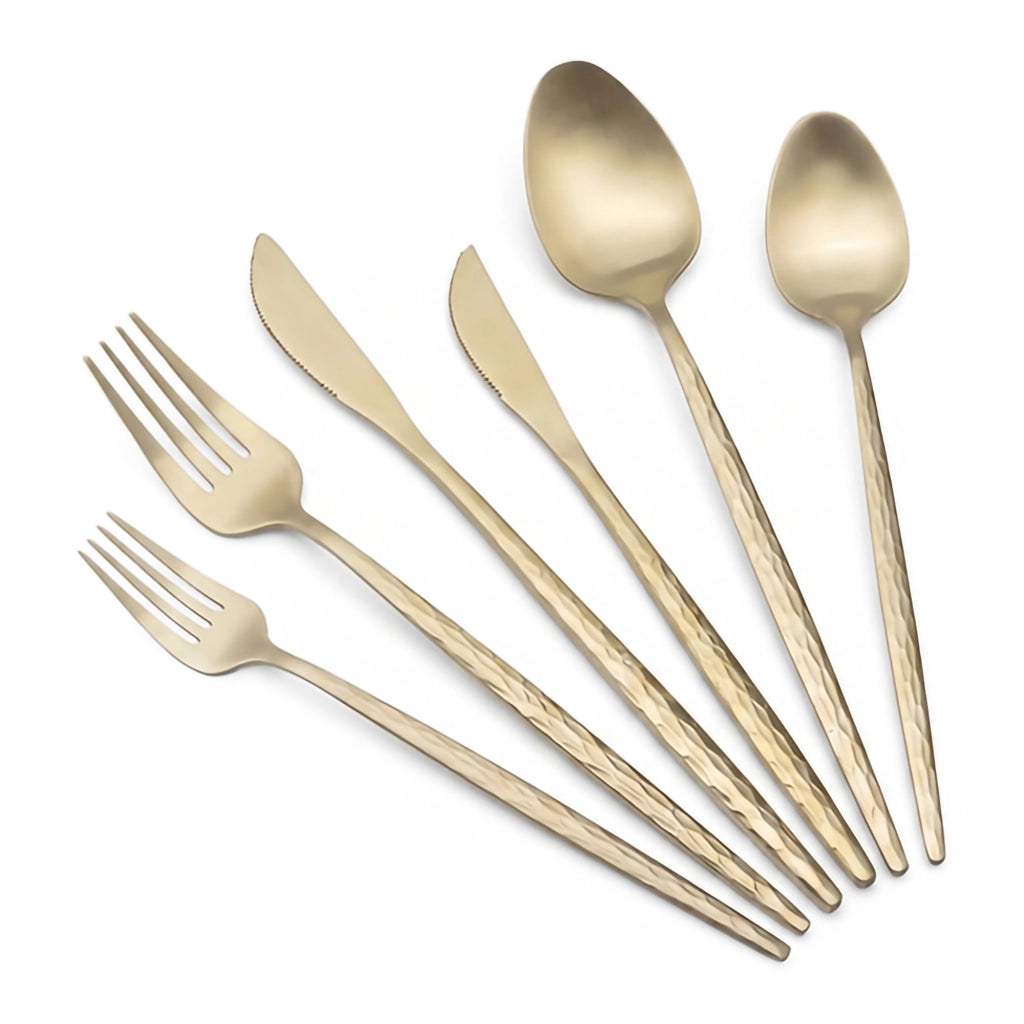 Nimizala, set Posate set da 36, oro Opaco
