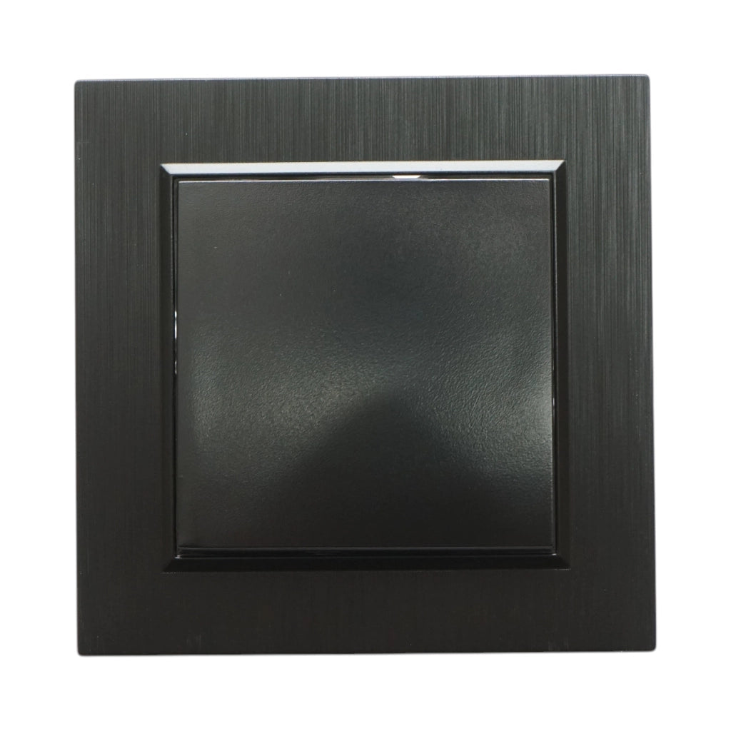 Interruttore singolo da incasso nero 220V, 10AX, ABS 80x80mm