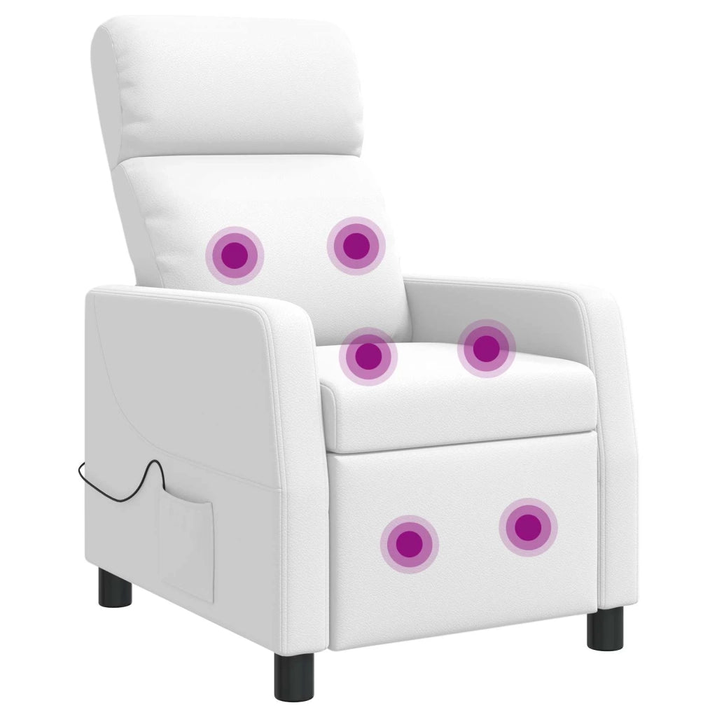 Poltrona Massaggiante Bianco Similpelle 42035096