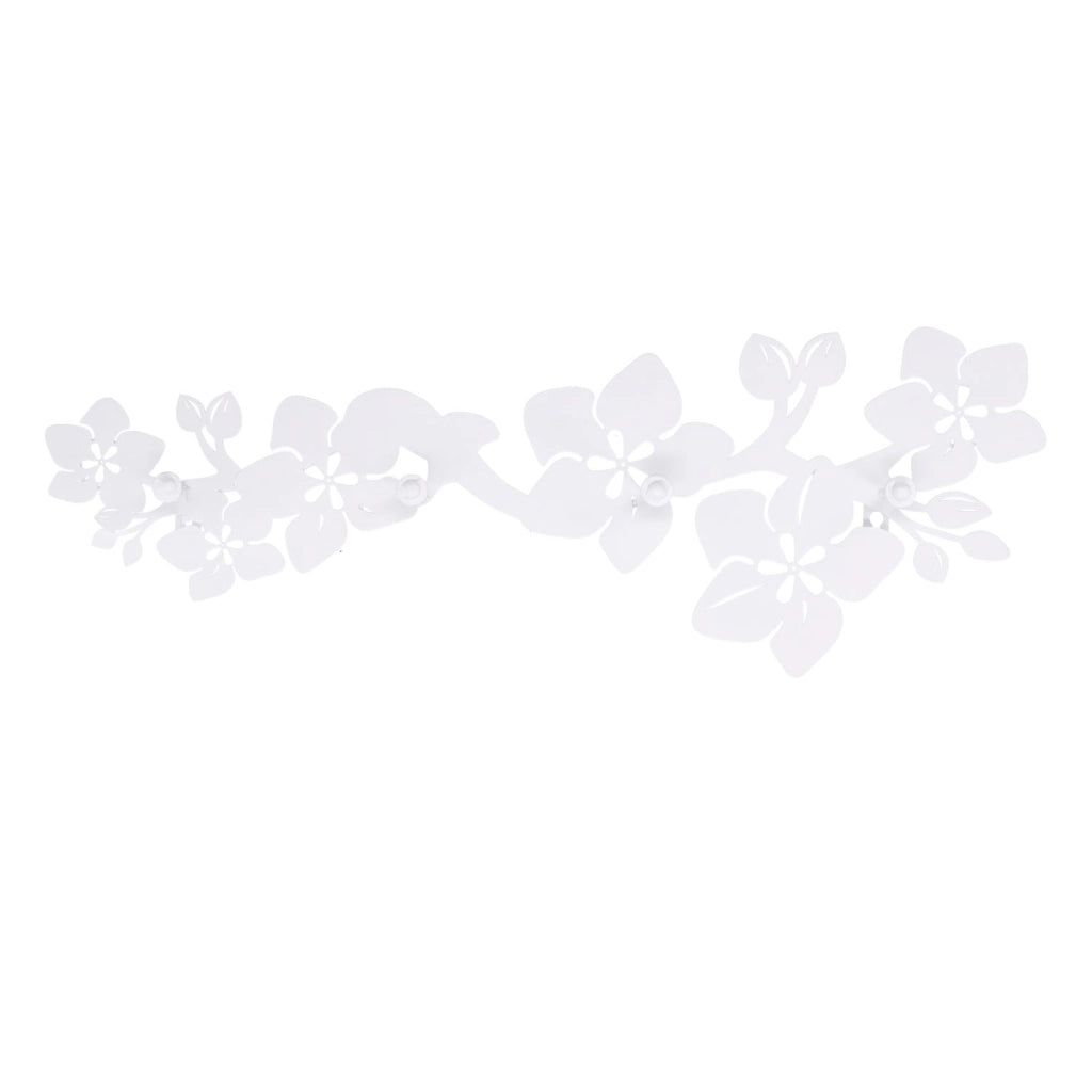 Appendino metallo 4 posti fiori bianco cm 60x20