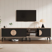 Mobile porta tv 180 cm effetto rovere e nero con tre ante
