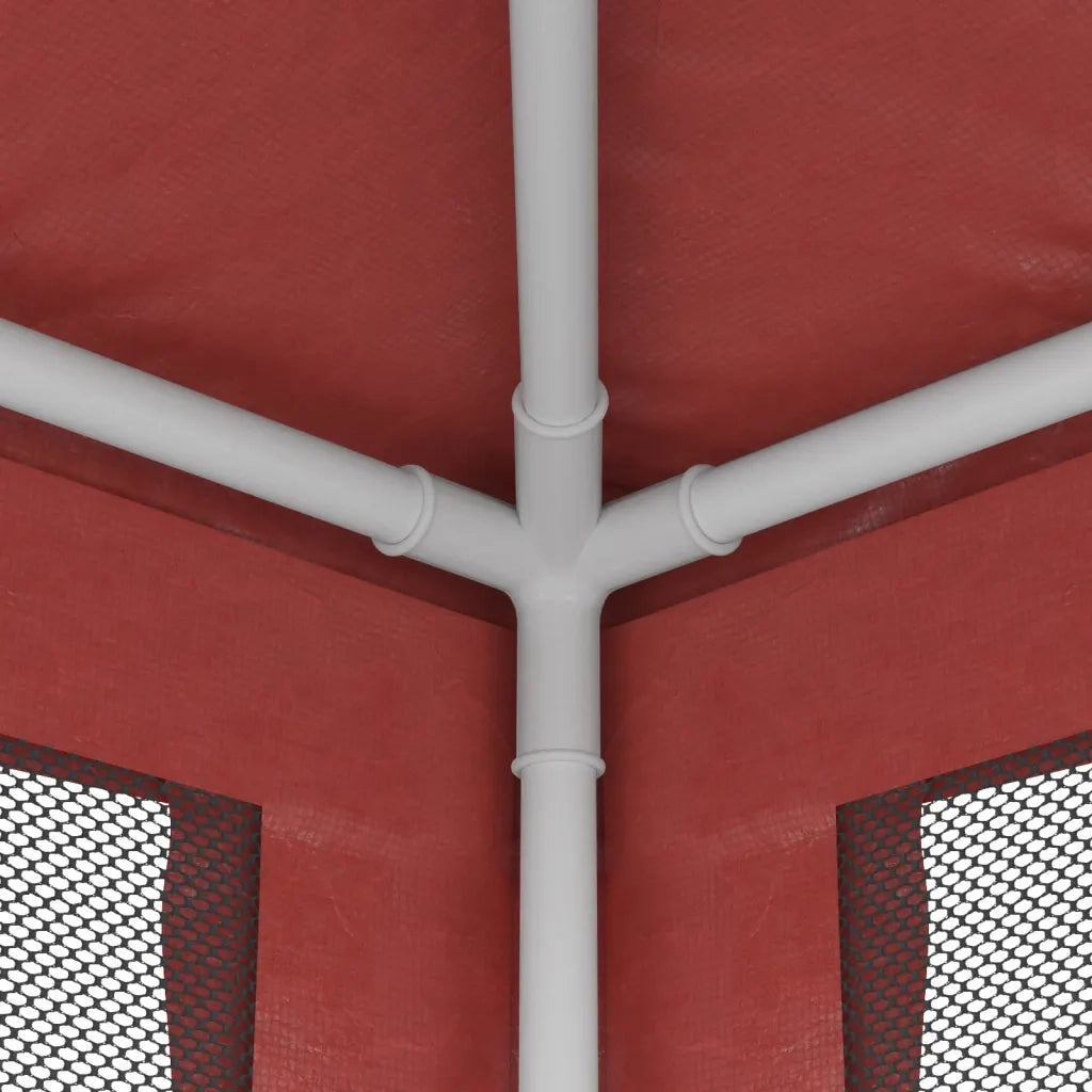 Tenda per Feste con Pareti Laterali in Rete Rossa 3x9 m HDPE 319245