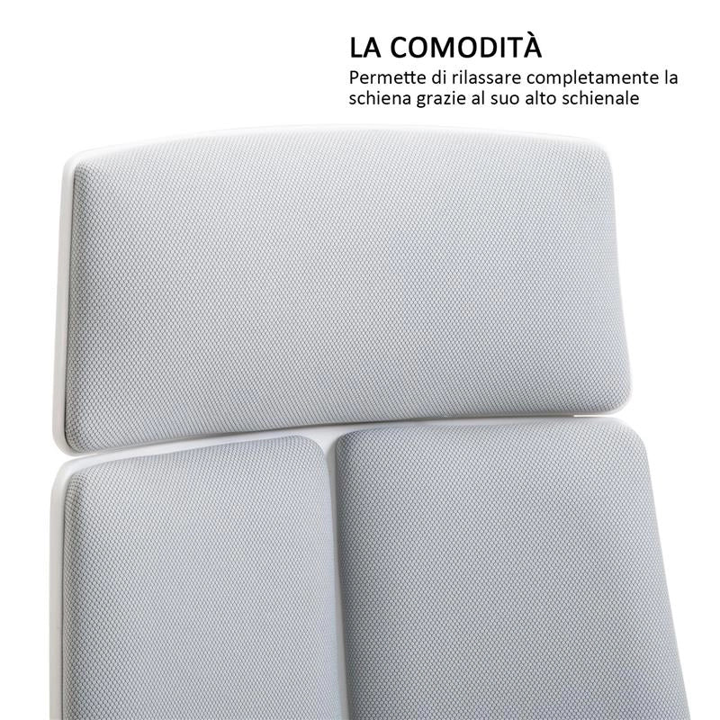 SEDIA DA UFFICIO ERGONOMICA  IN TESSUTO REGOLABILE E GIREVOLE IN MESH GRIGIO