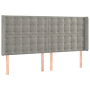 Testiera | Testata ad Orecchio Grigio Chiaro 203x16x118/128 cm in Velluto