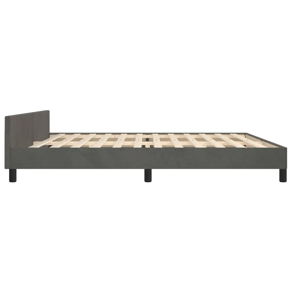 Giroletto senza Materasso-Struttura Letto Grigio Scuro 200x200 cm Velluto 652191