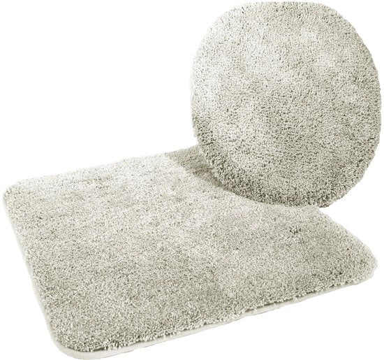 Kit di accessori per bagno 2 pezzi, composto da: 
- Copertura per water 47x50 cm
- Pavimento senza spazio per l'installazione 50x55 cm, colore argento