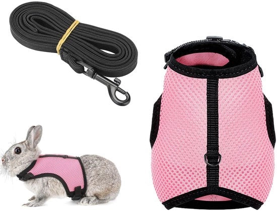 Gilet per Cavi - Raccordo Regolabile - Adatto per Conigli e Hamsters - Materiale Soffice e Comodo - Facile da Indossare e Respirante - Robusto e Resistente allo Sfregio - Gilet per Animali di Compagnia
