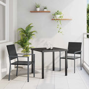Set da Pranzo per Giardino 3 pz Nero Rattan in PE 3379079