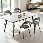 SEDIE da Pranzo Ergonomiche Set da 4 Grigie in PP e Metallo