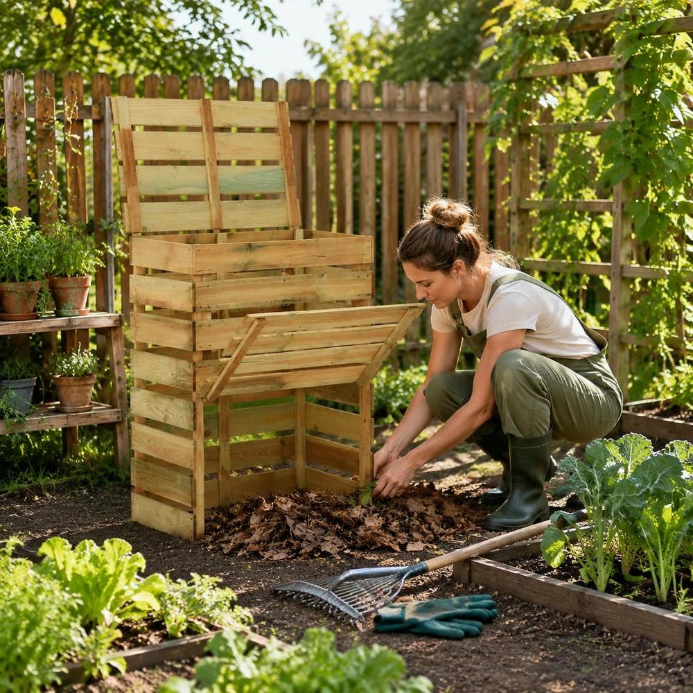 Slatted Compost Bin 80x50x100 Cm, Pine Wood, Impregnated