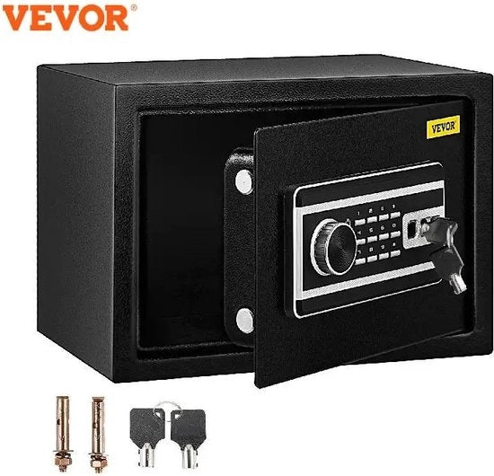 Cassaforte elettrica a impronta digitale e combinazione di numeri - 60L - 3mm di spessore - nero