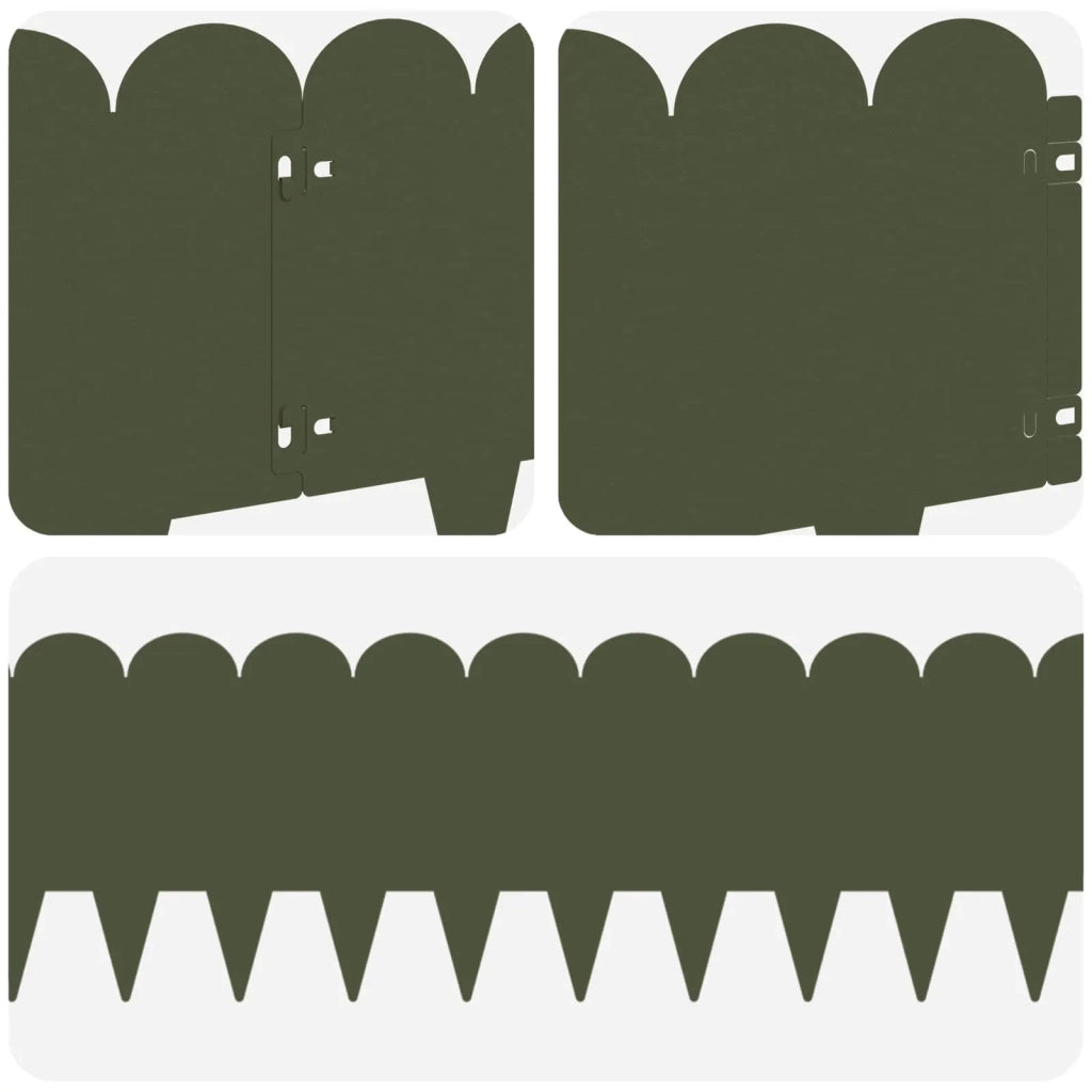 Bordura per Prato 20 pcs 103 x 25 cm Acciaio Verde Oliva 8008703