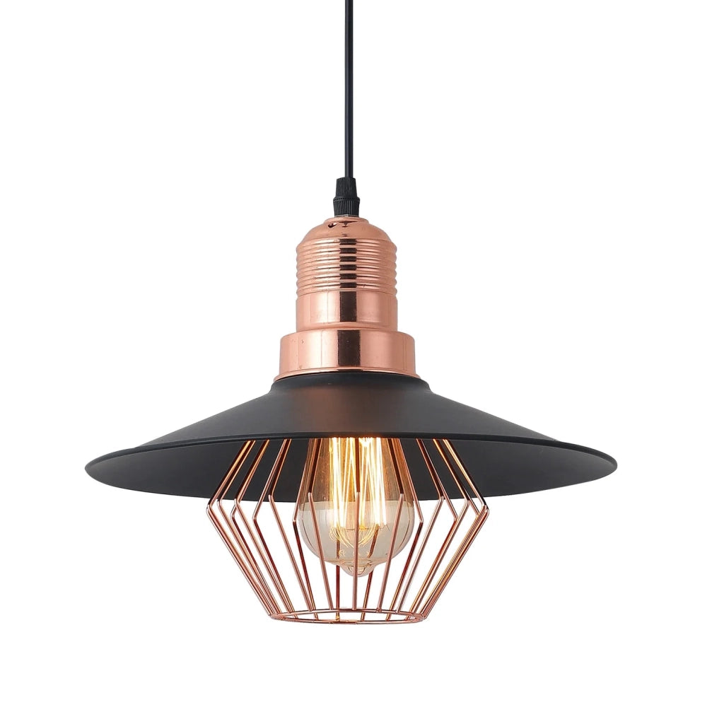 LÚZETE - LAMPADA DA SOFFITTO NERO/ORO ROSA LOIS