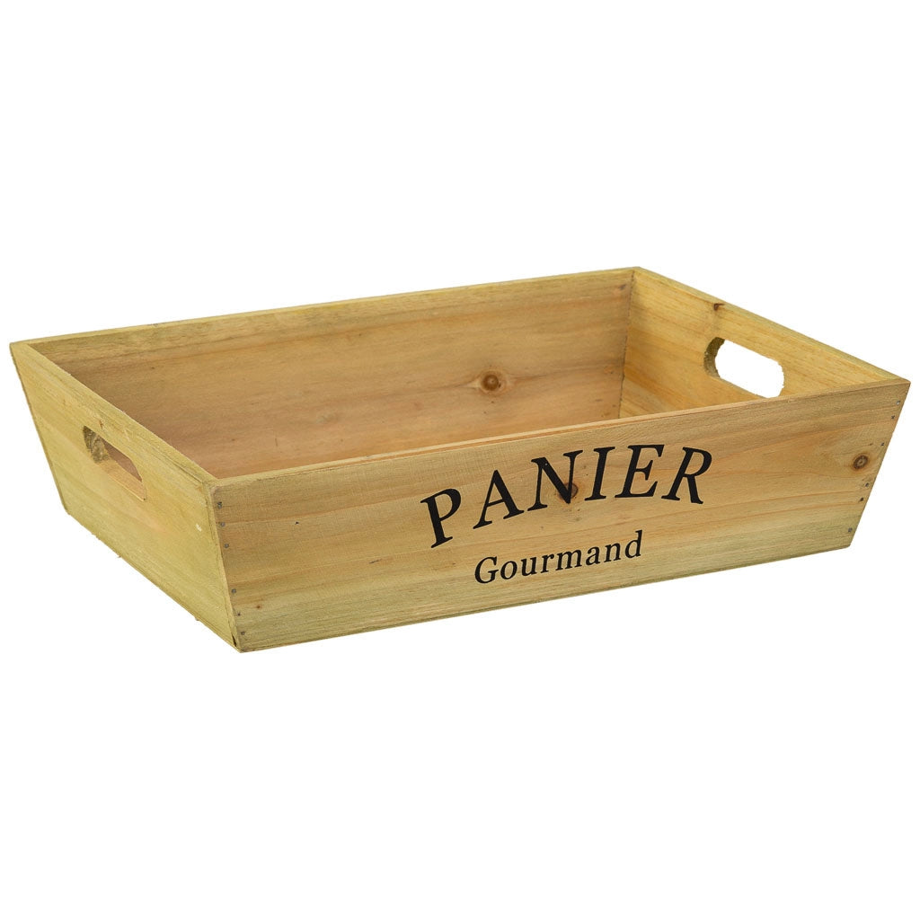 Cestino in legno marrone 37x28x9h cm