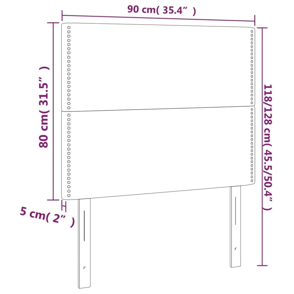 Testiera | Testata Nera 90x5x118/128 cm Tessuto