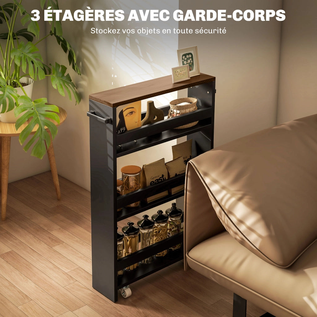 Carrello con 3 cassetti su ruote ¨C Minimal ¨C 51.5x13x80 cm
