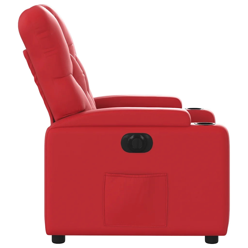 Divano Sedia-Poltrona Reclinabile Elettrica Rossa in Similpelle 846277