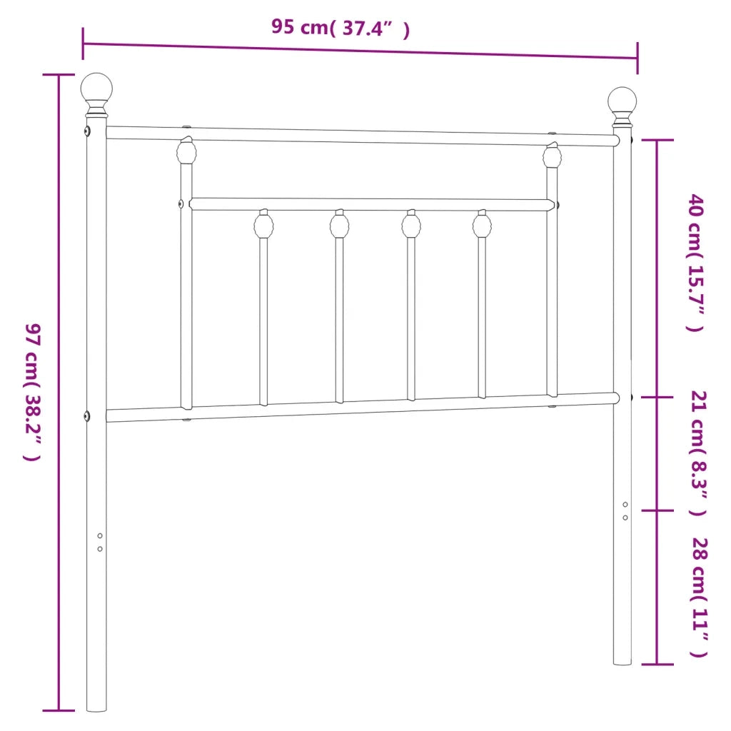 Testiera di Ricambio in Metallo Bianco 90 cm 353614