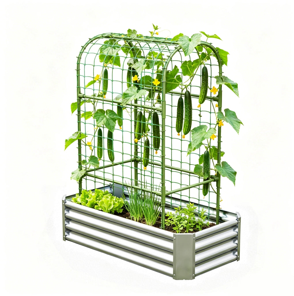 Orto rialzato in acciaio zincato 120x60x150 cm per terrazzi e balconi