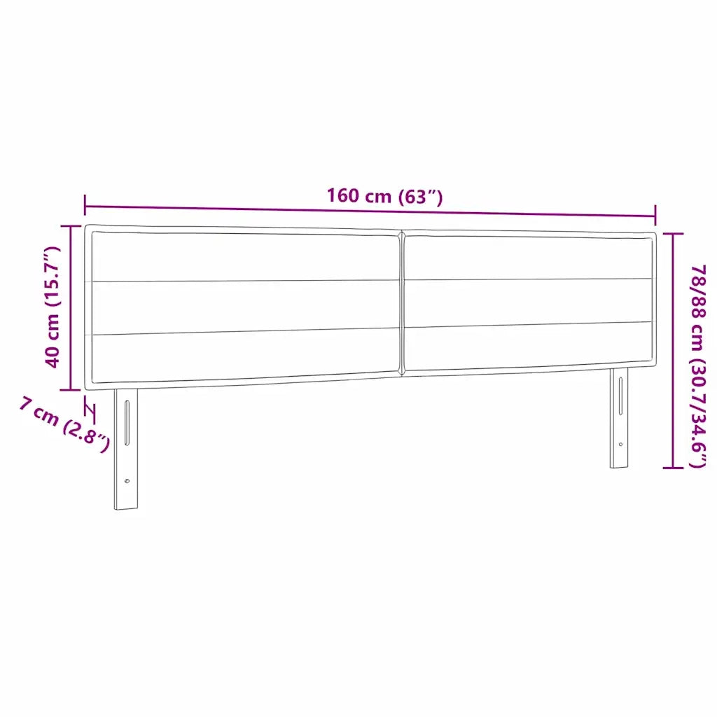Testiera | Testata Nero 160 cm Tessuto