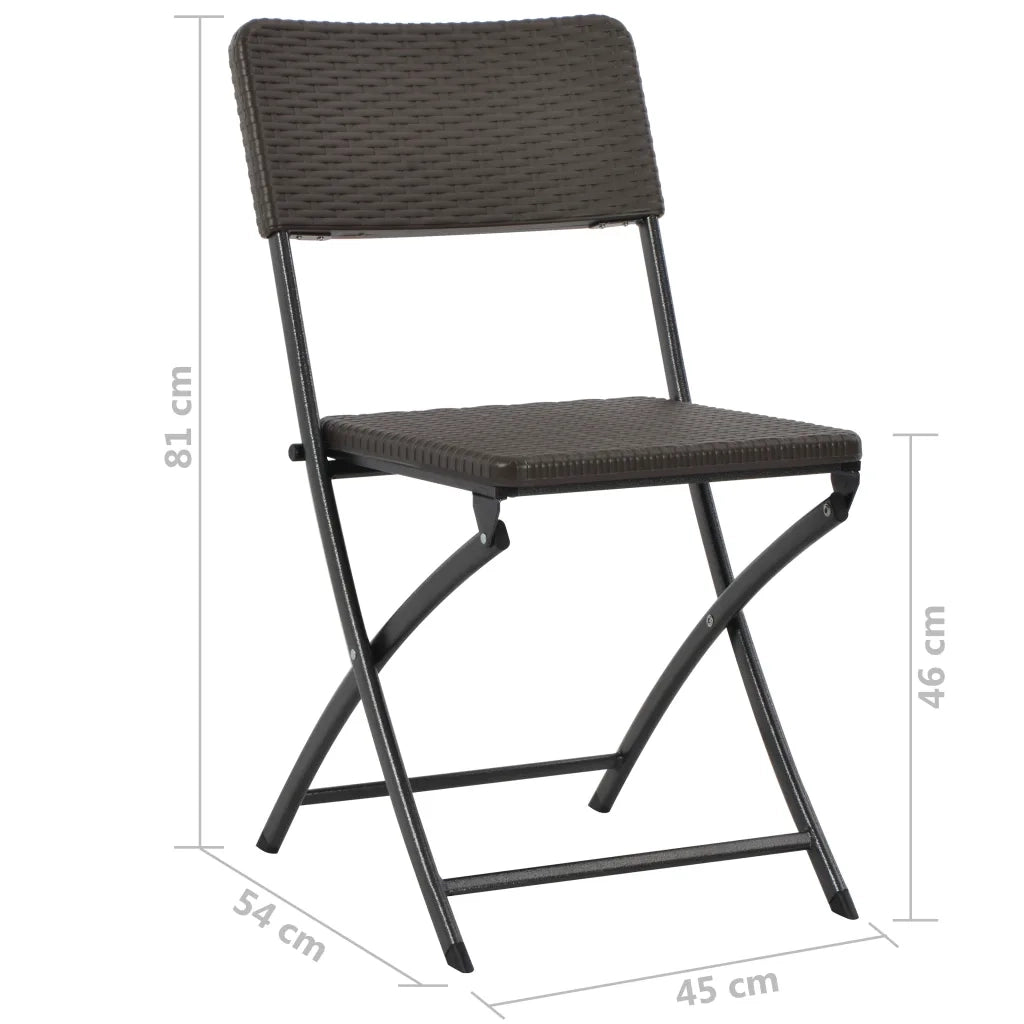 Sedie da Giardino Pieghevoli 2 pz | Sedie da Esterno in HDPE e Acciaio Marroni
