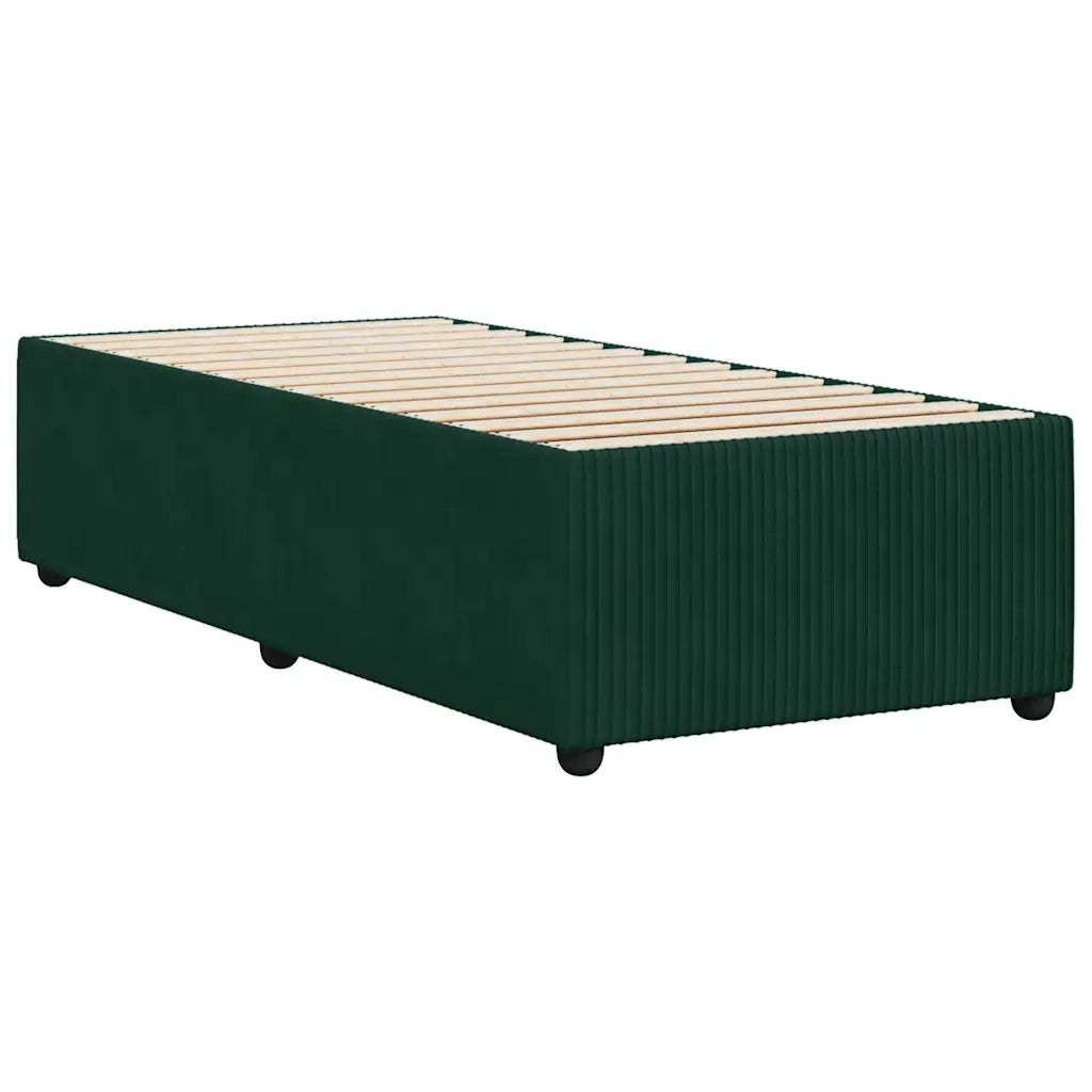 Letto singolo | Letto per adulti | Giroletto senza Materasso Verde Scuro 90x200 cm in Velluto