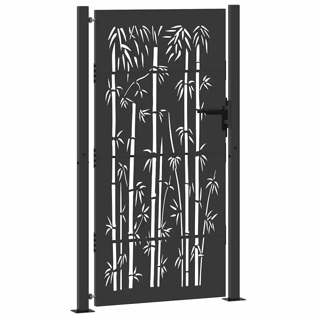 Cancello da giardino con blocco Nero 110 x 205 cm CFW1722348
