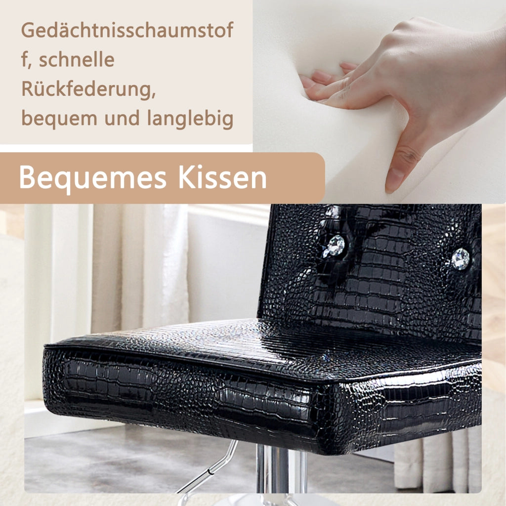 SEDIA Set da 2 pezzi in PVC nero 89,5x50,5x41 cm