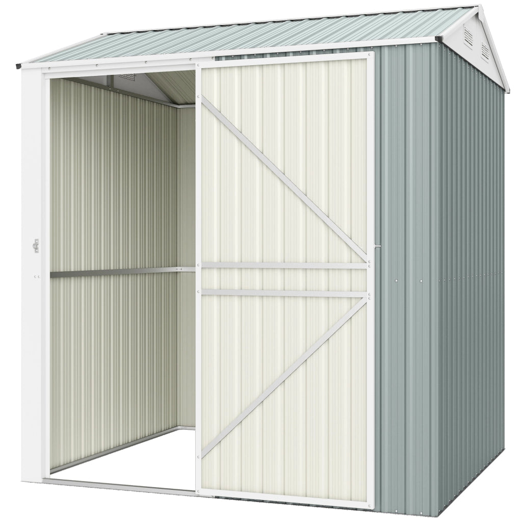 Casetta da giardino metallo ¨C Zephmum ¨C Grigio 209x177x236 cm