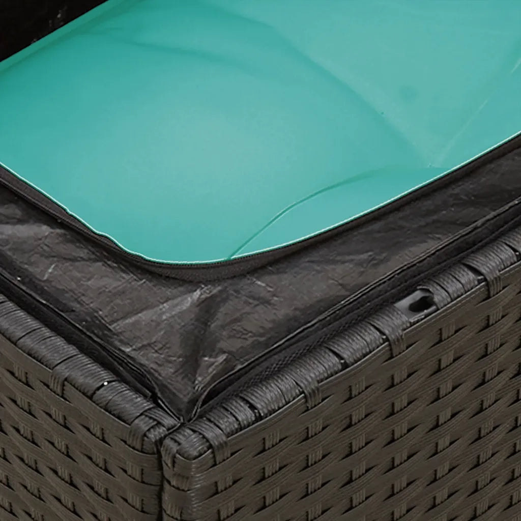 Set Divani da Giardino 13pz con Cuscini Nero in Polyrattan