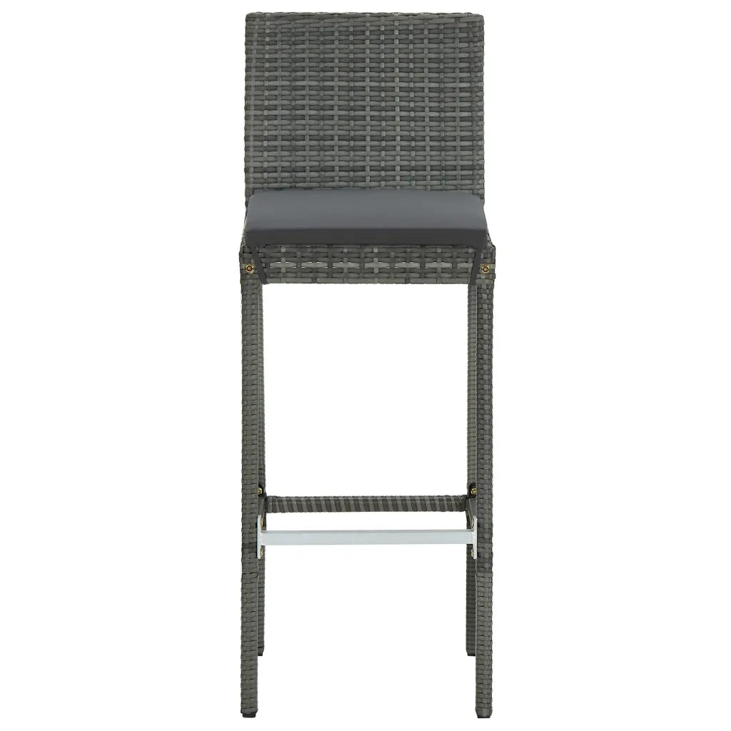 Set Bar da Giardino 3 pz con Cuscini Grigio 3067943