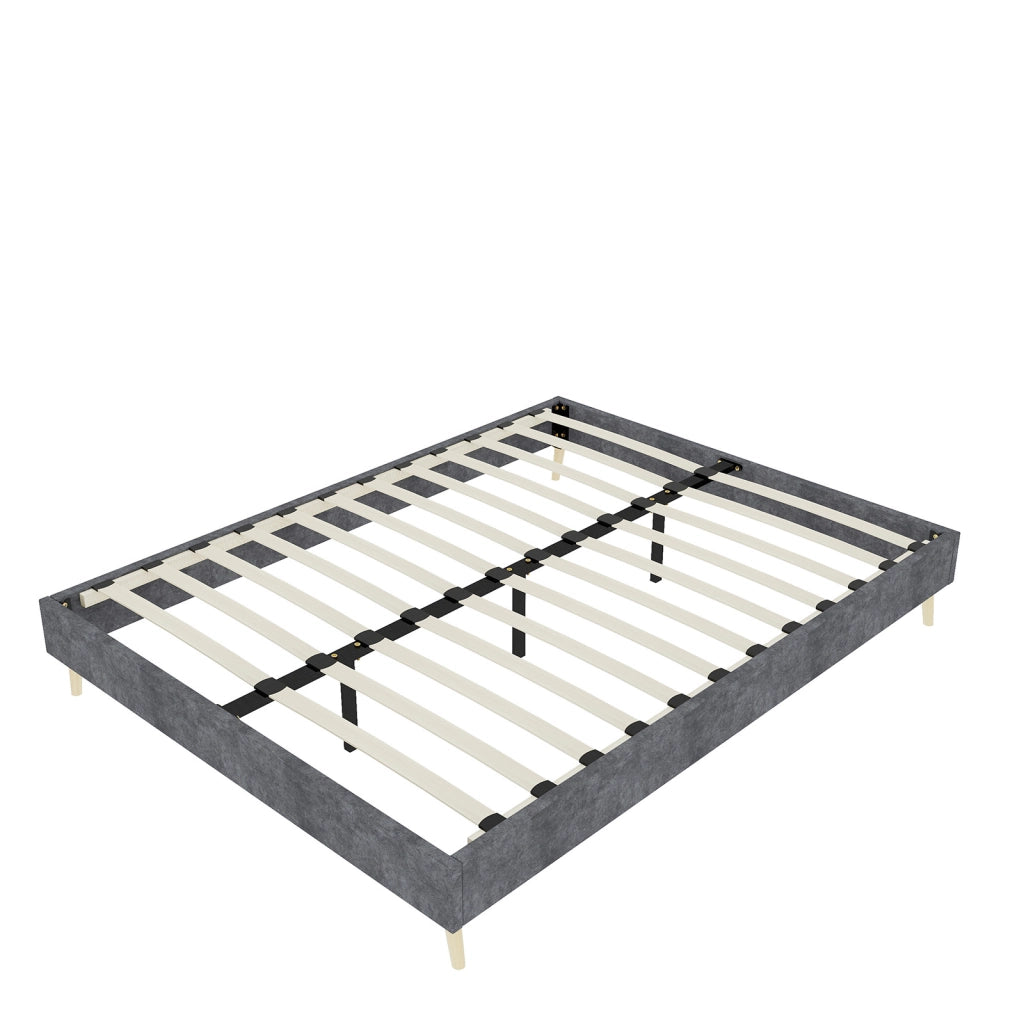 letto tela e metallo grigio 160 x 200 cm