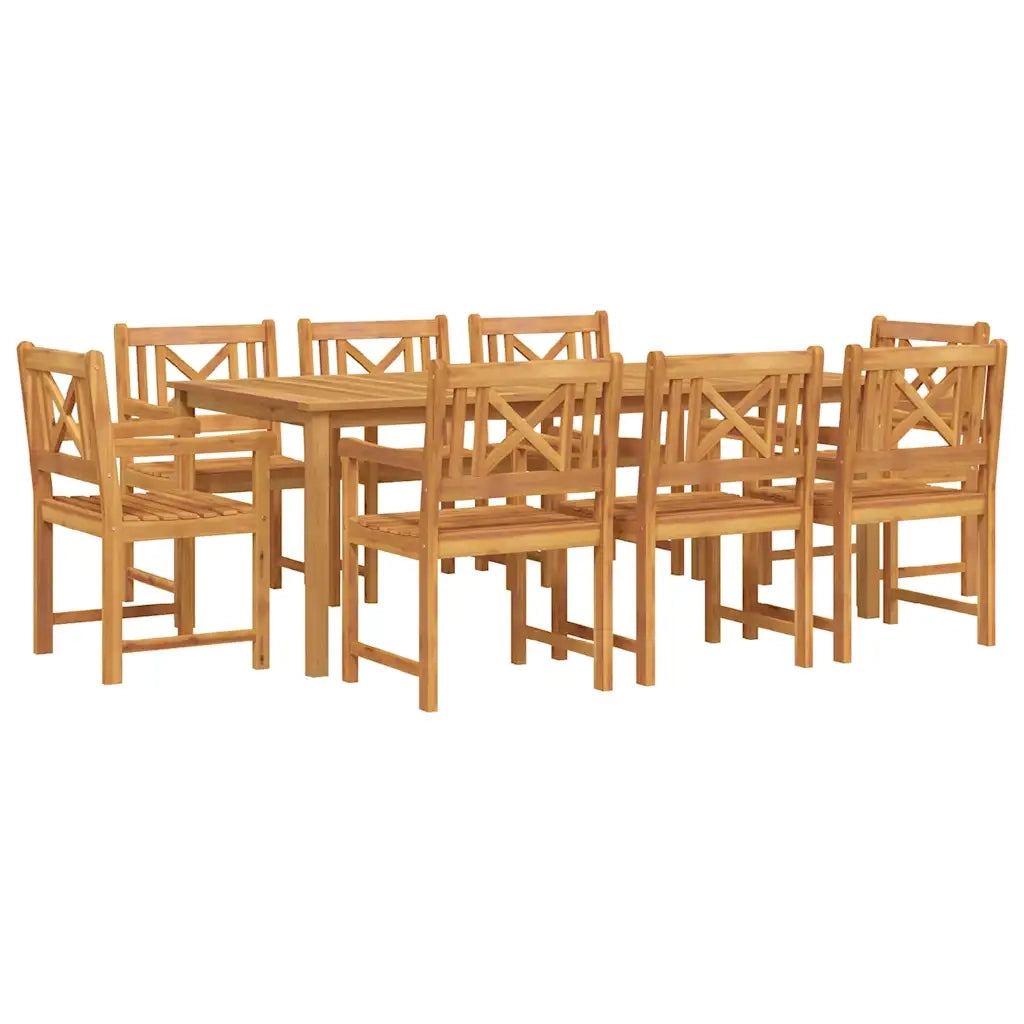 Set da Pranzo per Giardino 9 pcs Marrone
