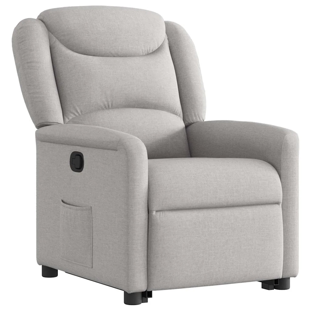 Poltrona Alzapersona Reclinabile Grigio Nuvola in Tessuto 3303203