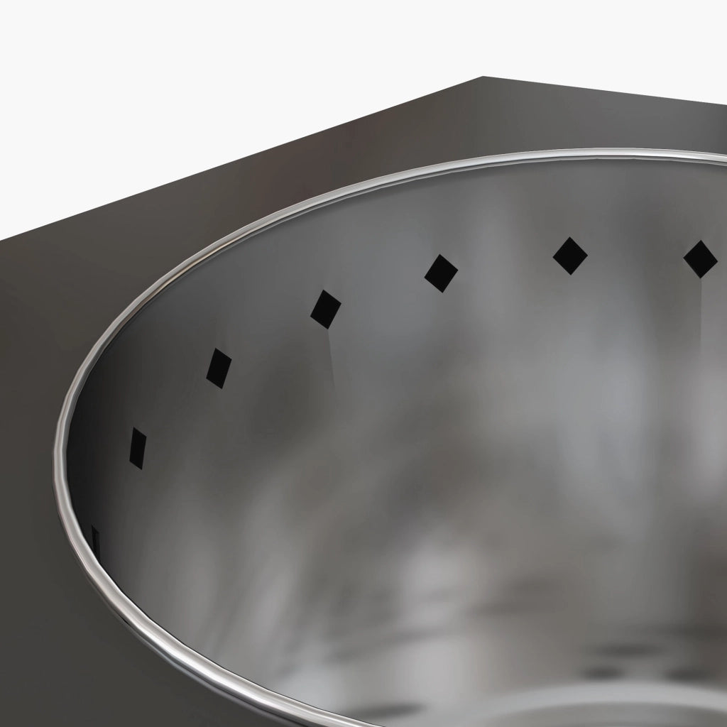 Braciere per esterno ¨C Minimal ¨C Argento Nero 45x39x47 cm
