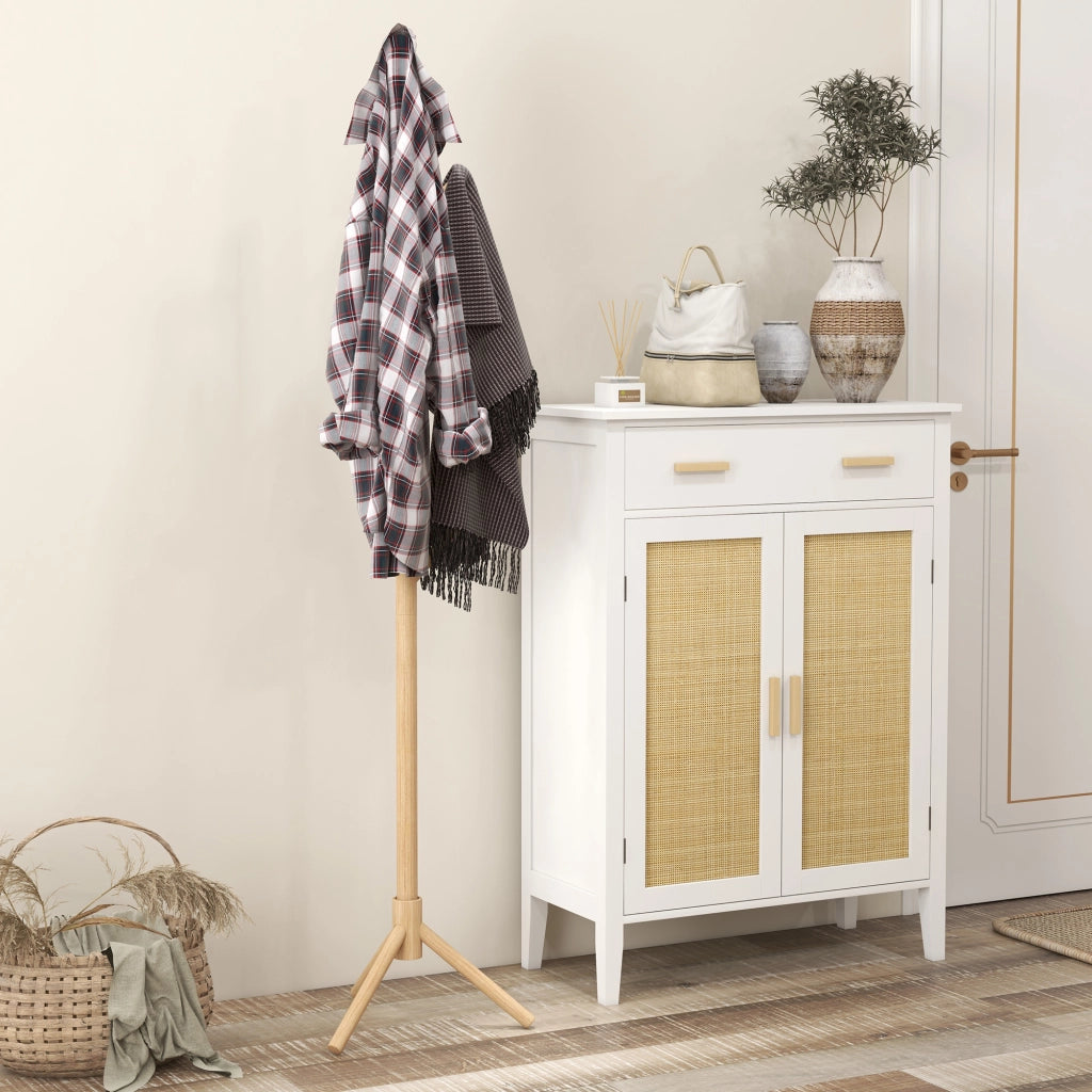 Appendiabiti a forma di albero ¨C Xylo ¨C legno naturale con 8 ganci, 40x40x165 cm