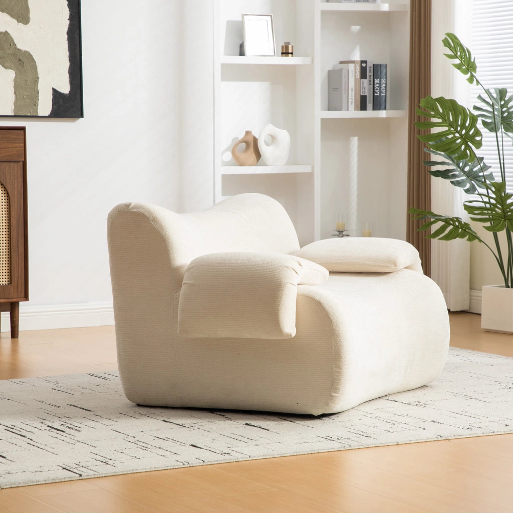 Divano componibile in tessuto ciniglia; schiuma 30D; antiscivolo; facile da spostare - Beige