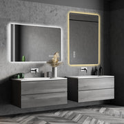 Specchio da bagno LED con retroilluminazione antiappannamento 3 tonalità dimmerabile memoria IP44 argento