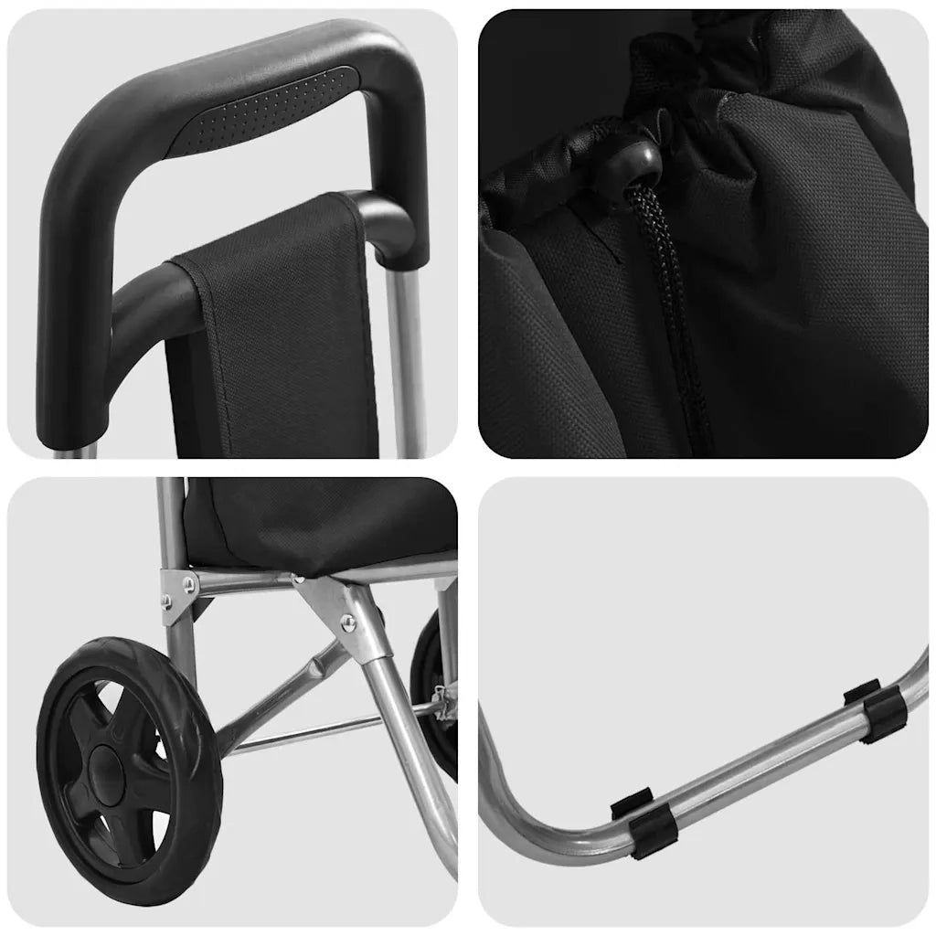 Carrello della spesa Nero 35 x 28 x 92 cm Tessuto Oxford 42002344