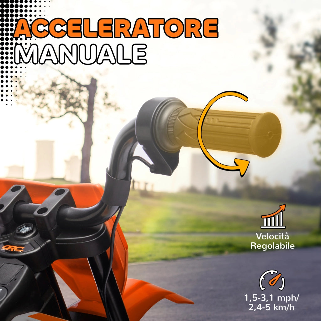 Moto Elettrica per Bambini con Rotelle ¨C Zephmum ¨C Arancione