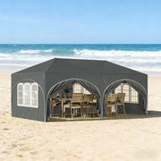 Gazebo pieghevole 3 x 6 m grigio con pareti laterali